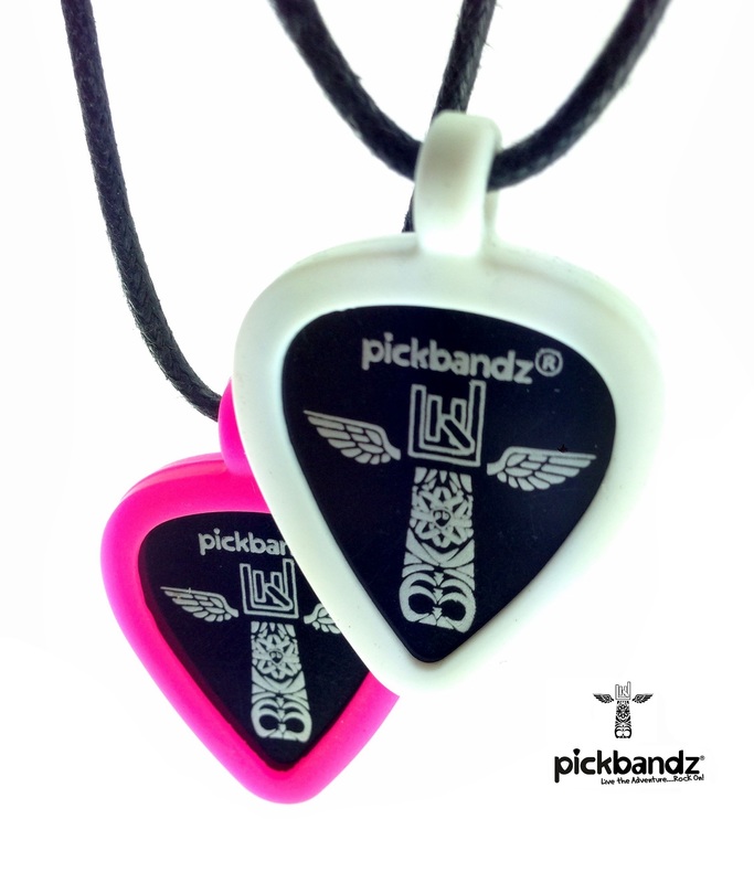 Jazz Guitar Pick Necklace Holder By Pickbandz in Epic Black Includes a Limited Edition Jazz Pick 