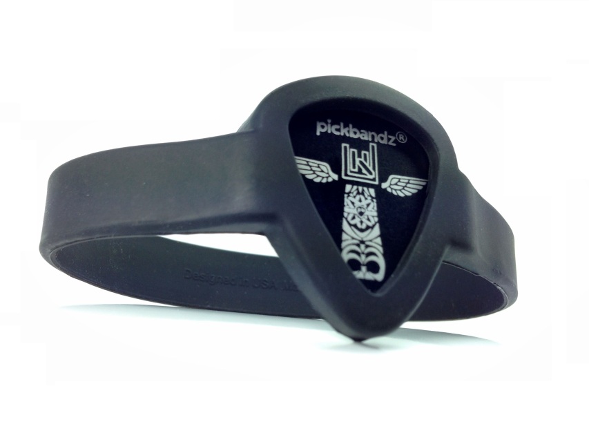 Pickbandz Pro : Bracelet Porte Médiator Noir Small (diam. 175mm) - Guitares  électriques Pros
